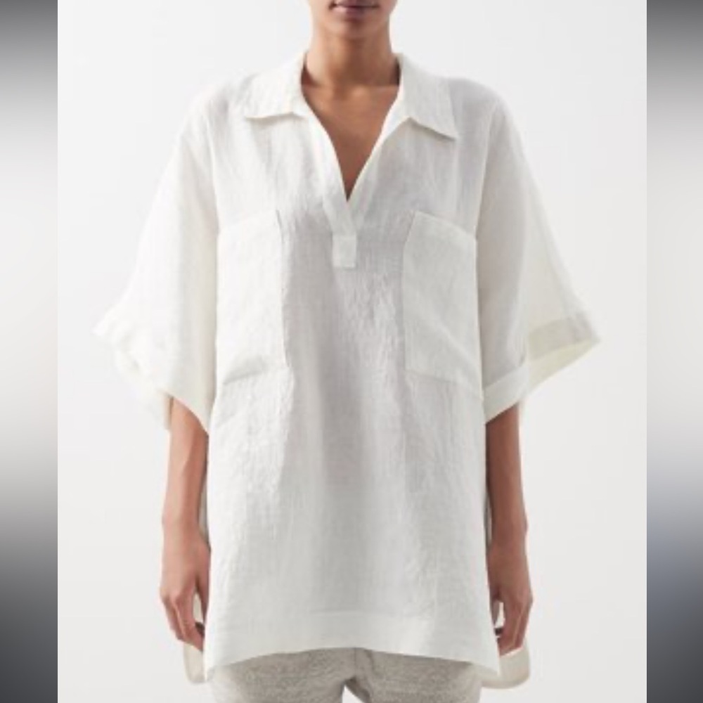 Raey Patch Pocket Linen Smock Top